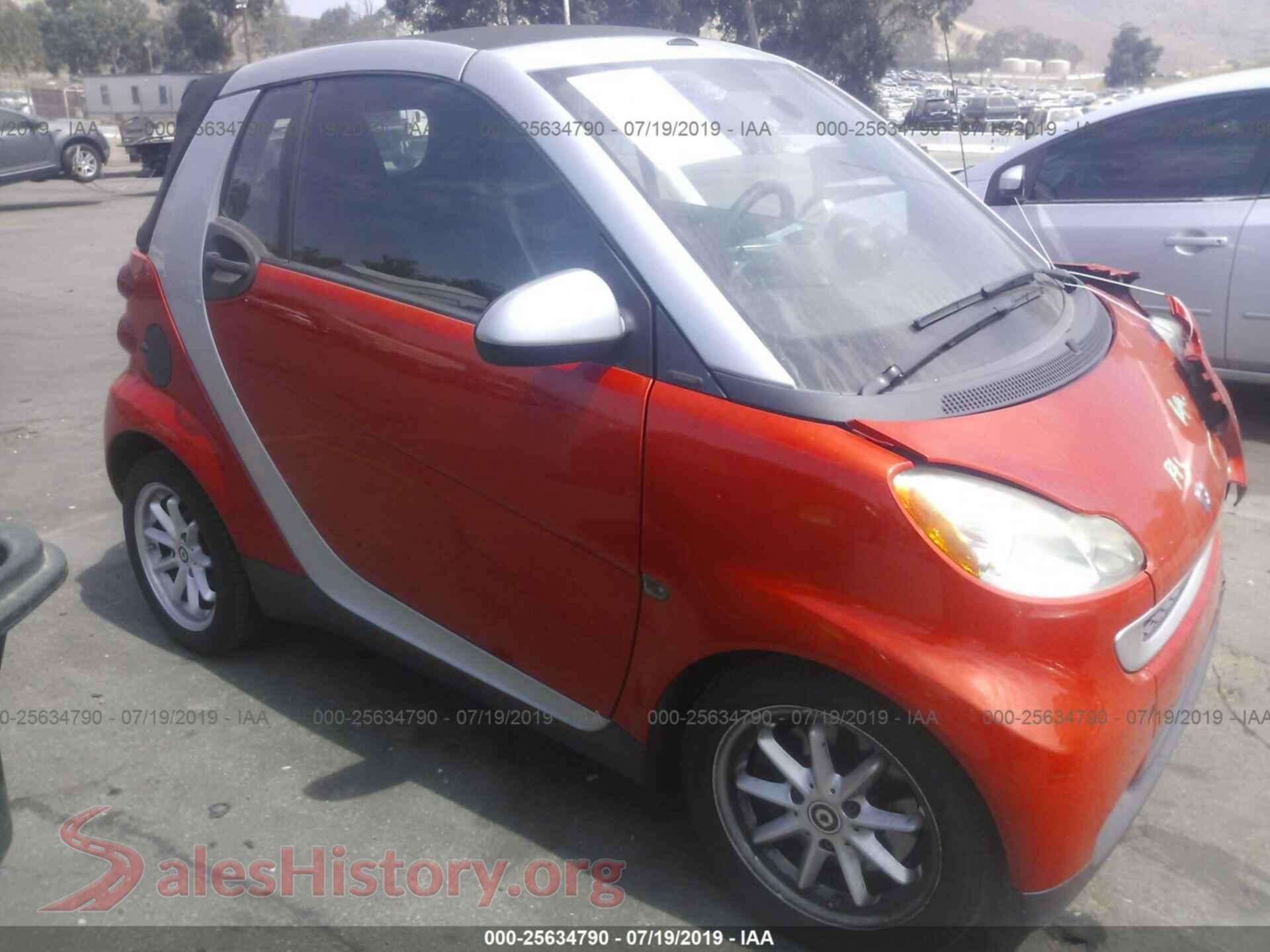 2008 Smart Fortwo — VIN WMEEK31X88K206388