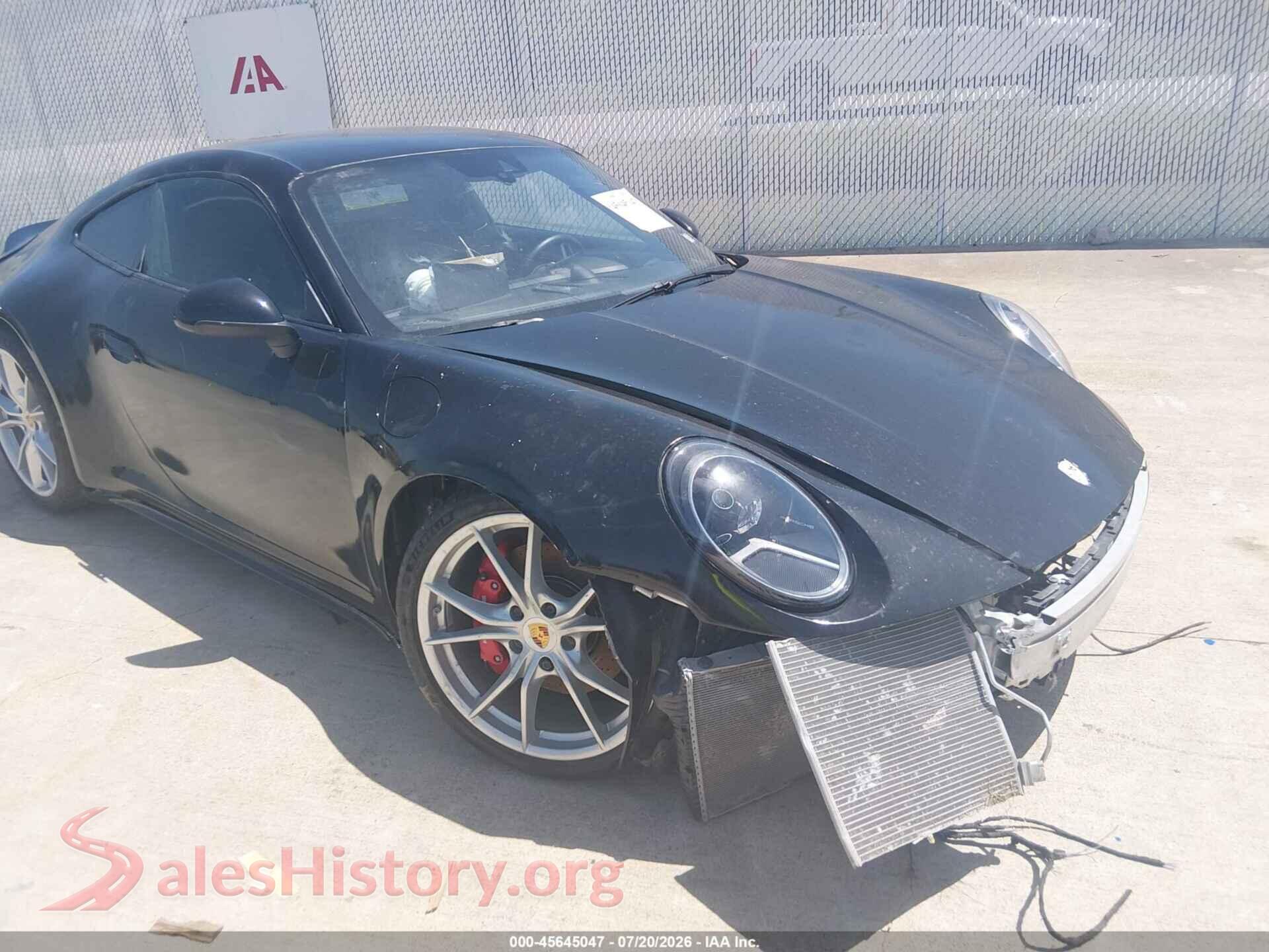 2020 PORSCHE 911 — VIN WP0AB2A91LS225947