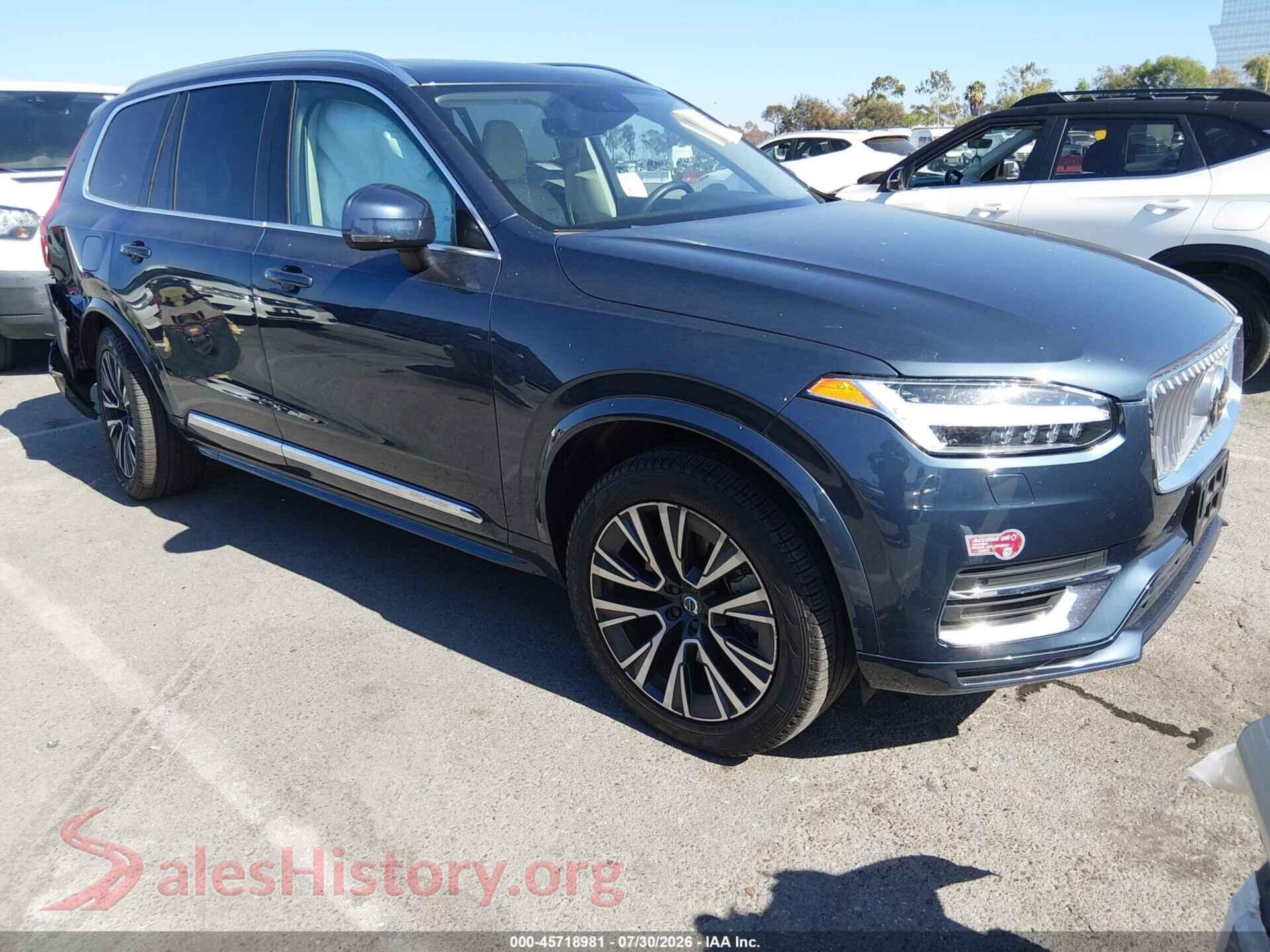 2022 VOLVO XC90 RECHARGE PLUG-IN HYBRID — VIN YV4H600Z5N1843724