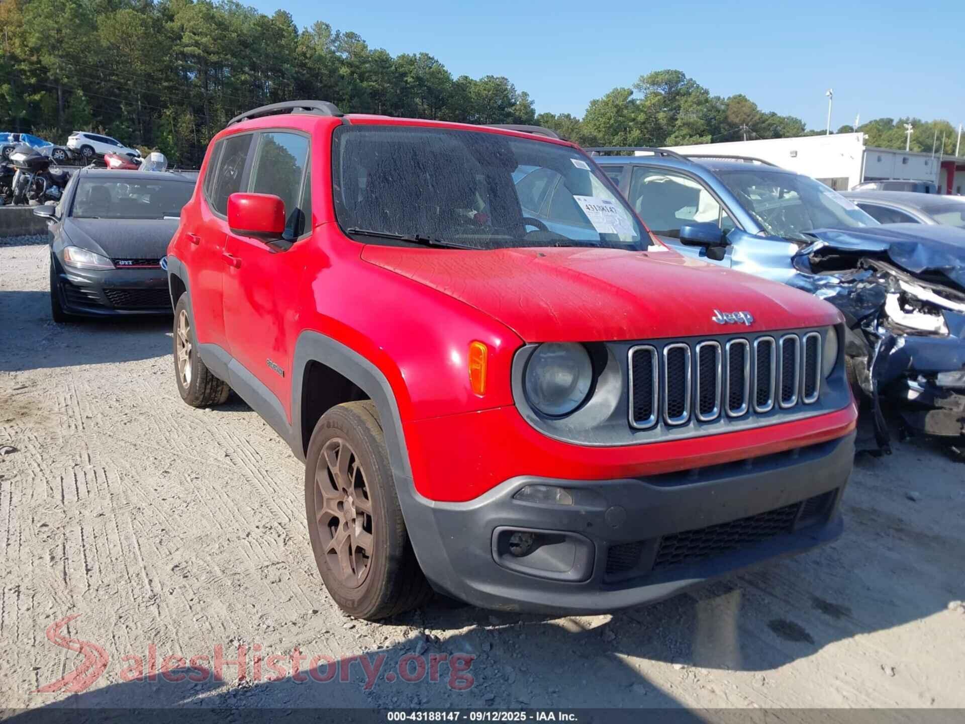 2016 JEEP RENEGADE — VIN ZACCJBBT3GPC87853