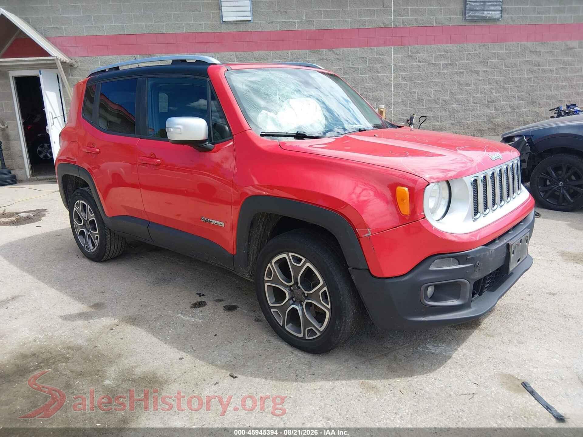 2016 JEEP RENEGADE — VIN ZACCJBDT6GPC87178