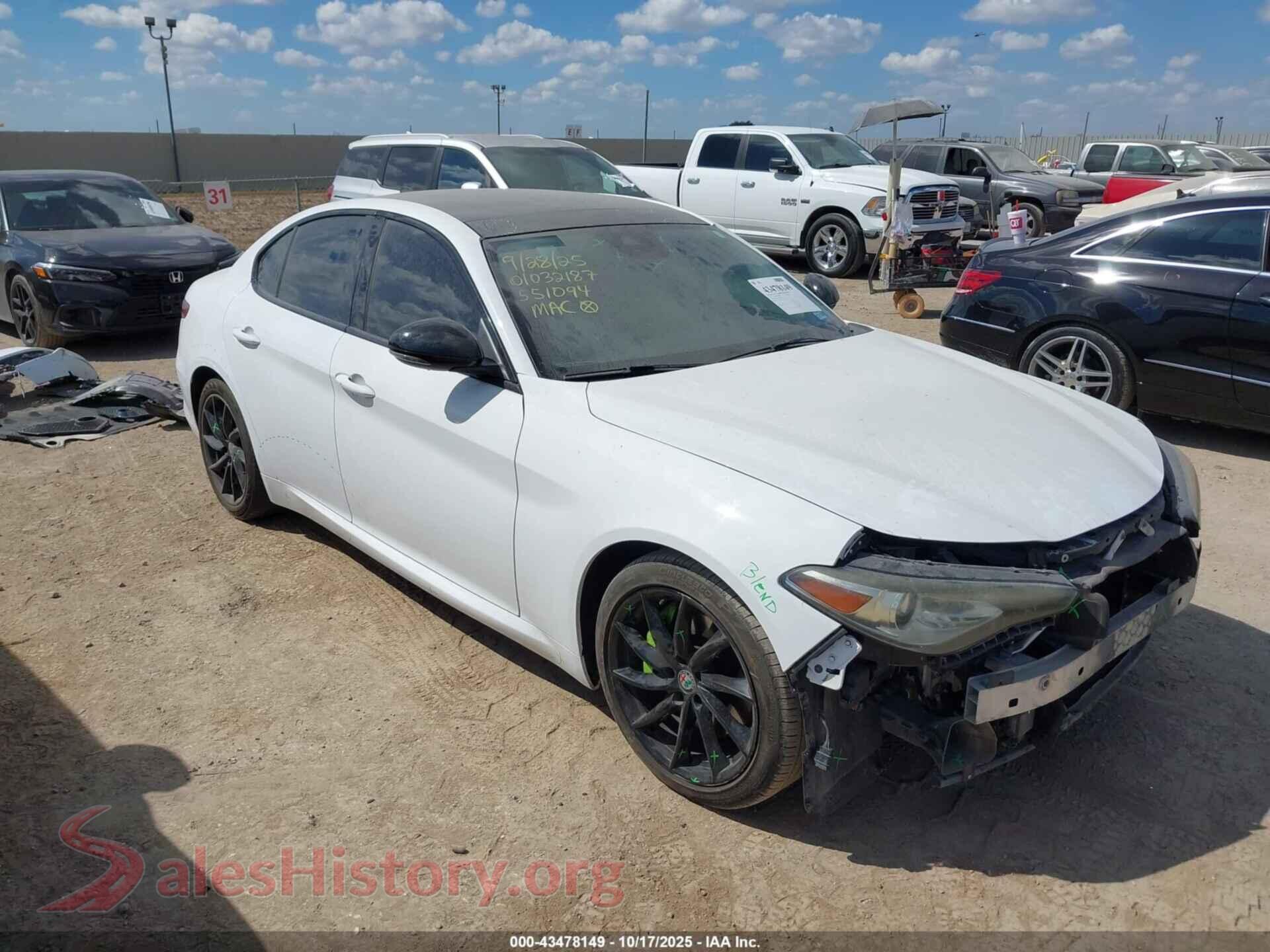 2017 ALFA ROMEO GIULIA — VIN ZARFAECN9H7551094